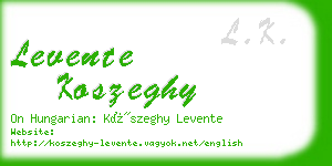 levente koszeghy business card